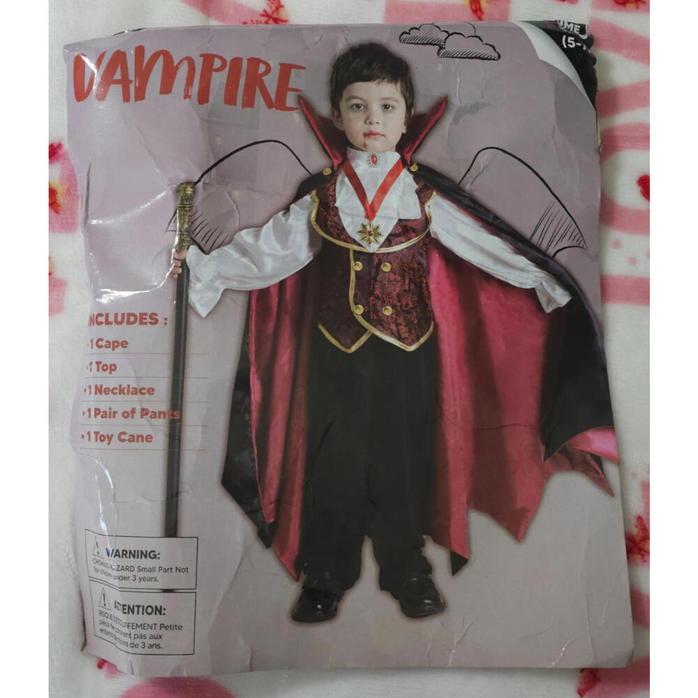 Child Spooktacular Creations Vampire Costume Regal Royal Outfit Size Small 5-7yr